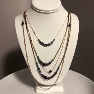NWT. Gold Beaded Necklace Set